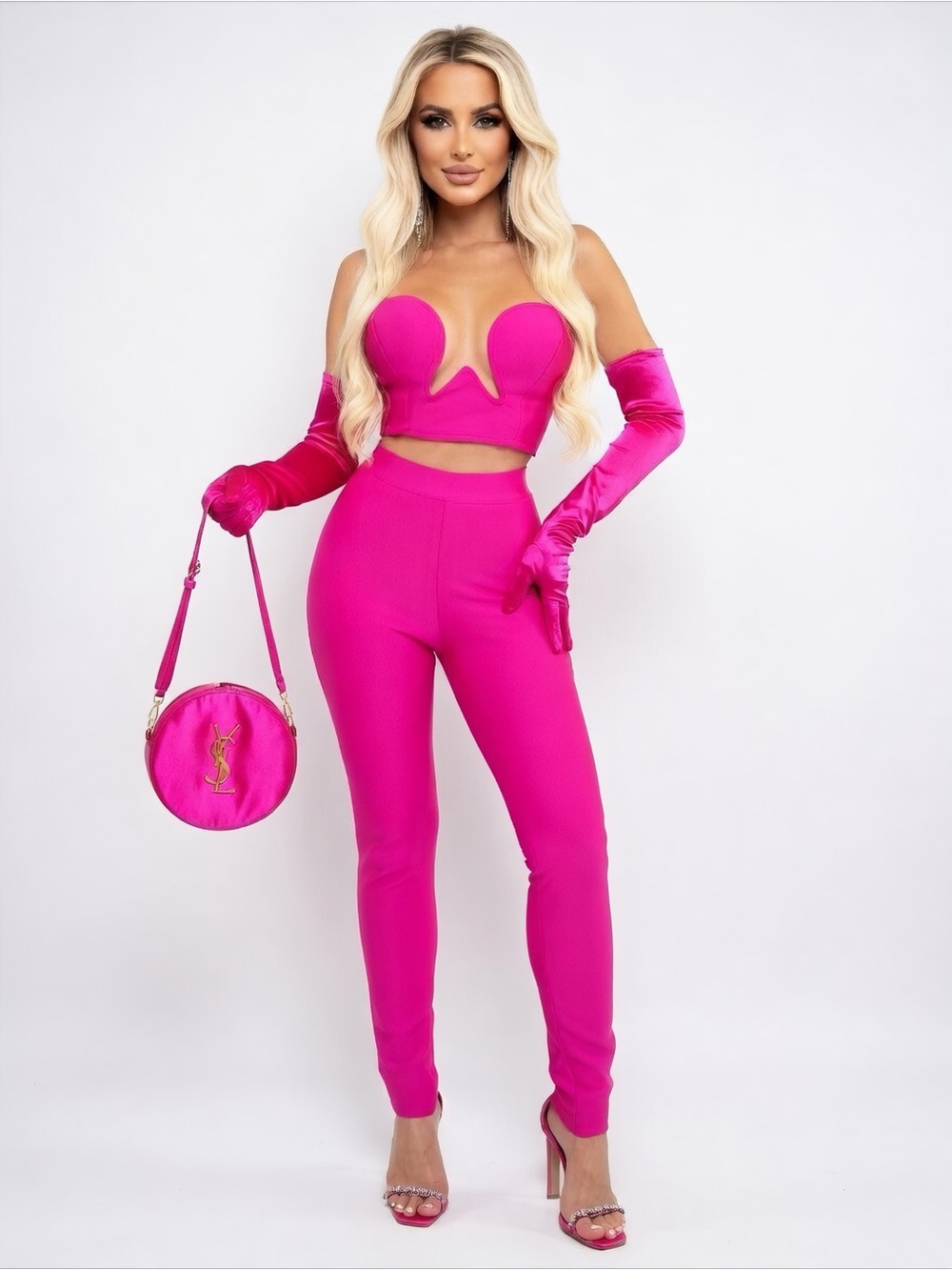 Elegant Pink Women's Three Piece Set